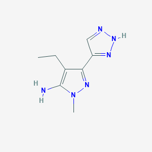 4-ethyl-1-methyl-3-(1H-1,2,3-triazol-4-yl)-1H-pyrazol-5-amine