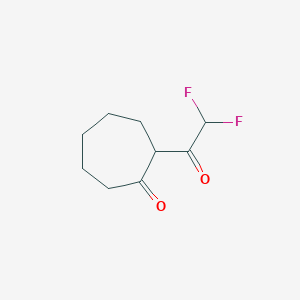 molecular formula C9H12F2O2 B13077102 2-(Difluoroacetyl)cycloheptanone 