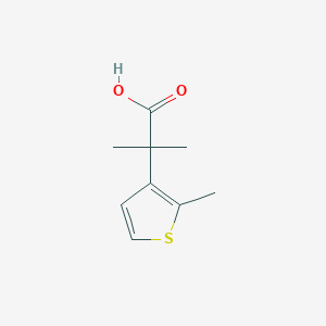 molecular formula C9H12O2S B13077120 2-Methyl-2-(2-methylthiophen-3-yl)propanoic acid 