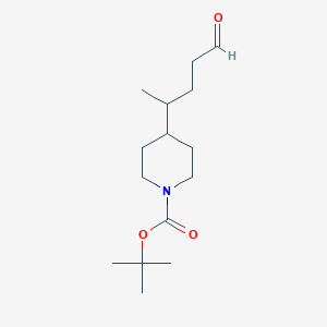 molecular formula C15H27NO3 B13077165 tert-butyl 4-(5-oxopentan-2-yl)piperidine-1-carboxylate CAS No. 1638759-67-7