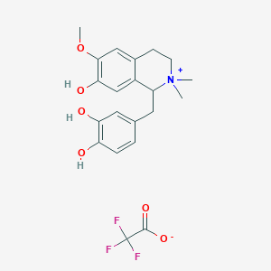 molecular formula C21H24F3NO6 B13077171 rac-3'-hydroxy-N,N-dimethylcoclaurinium trifluoroacetate 