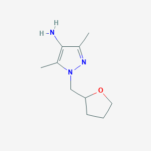 molecular formula C10H17N3O B13077185 3,5-Dimethyl-1-(oxolan-2-ylmethyl)-1H-pyrazol-4-amine CAS No. 1152950-53-2