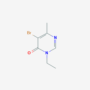 molecular formula C7H9BrN2O B13077195 5-Bromo-3-ethyl-6-methyl-3,4-dihydropyrimidin-4-one 