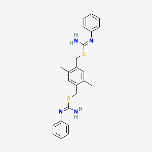 molecular formula C24H26N4S2 B13077200 (2,5-Dimethyl-1,4-phenylene)bis(methylene)bis(phenylcarbamimidothioate) 