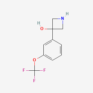 molecular formula C10H10F3NO2 B13077216 3-[3-(Trifluoromethoxy)phenyl]azetidin-3-ol 