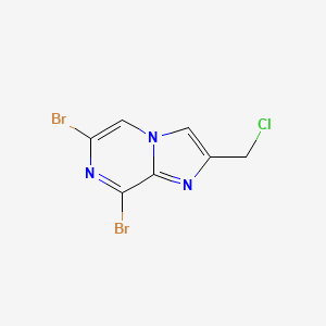 molecular formula C7H4Br2ClN3 B13077217 6,8-Dibromo-2-(chloromethyl)imidazo[1,2-a]pyrazine CAS No. 1208087-43-7