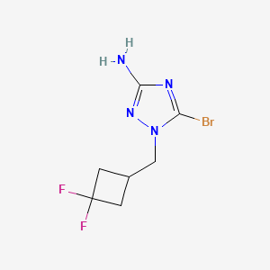 molecular formula C7H9BrF2N4 B13077226 5-Bromo-1-[(3,3-difluorocyclobutyl)methyl]-1H-1,2,4-triazol-3-amine 