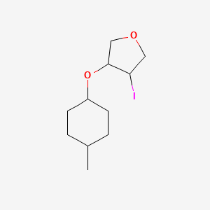 molecular formula C11H19IO2 B13077237 3-Iodo-4-[(4-methylcyclohexyl)oxy]oxolane 