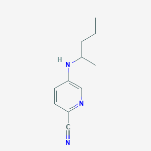 molecular formula C11H15N3 B13077289 5-[(Pentan-2-yl)amino]pyridine-2-carbonitrile 