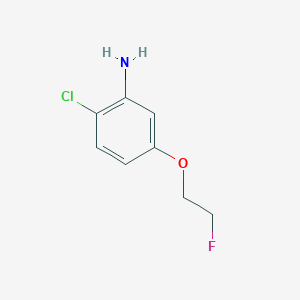 molecular formula C8H9ClFNO B13077348 2-Chloro-5-(2-fluoroethoxy)aniline 