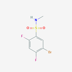 molecular formula C7H6BrF2NO2S B13077355 5-bromo-2,4-difluoro-N-methylbenzene-1-sulfonamide 