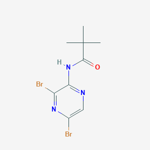 molecular formula C9H11Br2N3O B13077390 N-(3,5-dibromopyrazin-2-yl)pivalamide 