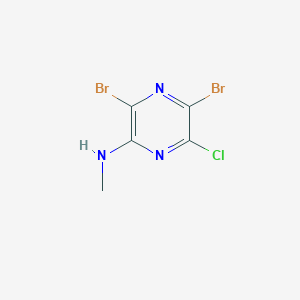 molecular formula C5H4Br2ClN3 B13077391 3,5-Dibromo-6-chloro-N-methylpyrazin-2-amine 