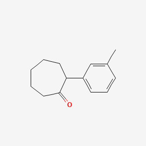 molecular formula C14H18O B13077406 2-(3-Methylphenyl)cycloheptan-1-one 