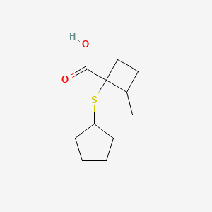 1-(Cyclopentylsulfanyl)-2-methylcyclobutane-1-carboxylic acid