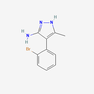 molecular formula C10H10BrN3 B13077536 4-(2-Bromophenyl)-3-methyl-1H-pyrazol-5-amine 