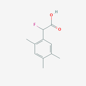 molecular formula C11H13FO2 B13077539 2-Fluoro-2-(2,4,5-trimethylphenyl)acetic acid 