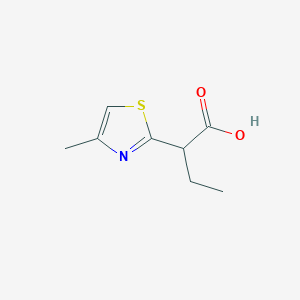 molecular formula C8H11NO2S B13077559 2-(4-Methyl-1,3-thiazol-2-yl)butanoic acid 