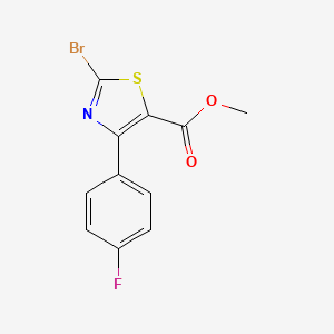 molecular formula C11H7BrFNO2S B13077582 Methyl 2-bromo-4-(4-fluorophenyl)thiazole-5-carboxylate 