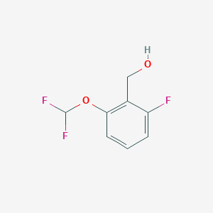 molecular formula C8H7F3O2 B13077590 (2-(Difluoromethoxy)-6-fluorophenyl)methanol 