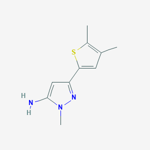 molecular formula C10H13N3S B13077647 3-(4,5-dimethylthiophen-2-yl)-1-methyl-1H-pyrazol-5-amine 