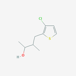 molecular formula C9H13ClOS B13077655 4-(3-Chlorothiophen-2-yl)-3-methylbutan-2-ol 