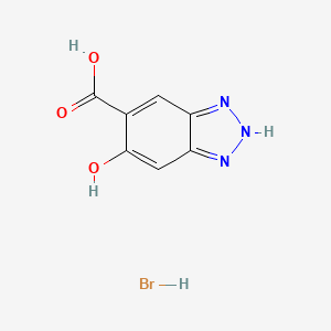 molecular formula C7H6BrN3O3 B13077664 5-hydroxy-1H-1,2,3-benzotriazole-6-carboxylicacidhydrobromide 