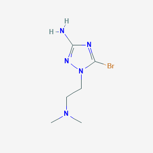 molecular formula C6H12BrN5 B13077666 5-Bromo-1-[2-(dimethylamino)ethyl]-1H-1,2,4-triazol-3-amine 