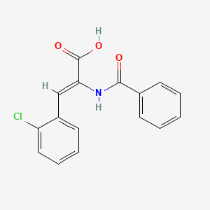 molecular formula C16H12ClNO3 B13077684 (Z)-2-Benzamido-3-(2-chlorophenyl)acrylic acid 