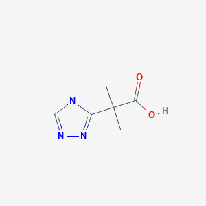 molecular formula C7H11N3O2 B13077694 2-Methyl-2-(4-methyl-4H-1,2,4-triazol-3-yl)propanoic acid 