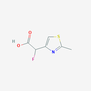 molecular formula C6H6FNO2S B13077707 2-Fluoro-2-(2-methyl-1,3-thiazol-4-yl)acetic acid 