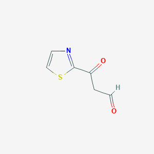 molecular formula C6H5NO2S B13077715 3-Oxo-3-(1,3-thiazol-2-yl)propanal 