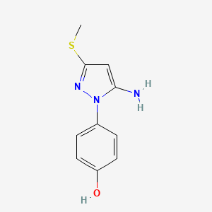 4-[5-Amino-3-(methylsulfanyl)-1H-pyrazol-1-yl]phenol