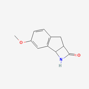 molecular formula C11H11NO2 B13077743 6-Methoxy-1H,2H,2AH,3H,7BH-indeno[1,2-B]azet-2-one 