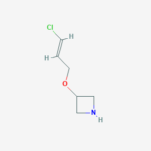 molecular formula C6H10ClNO B13077762 3-[(3-Chloroprop-2-EN-1-YL)oxy]azetidine 