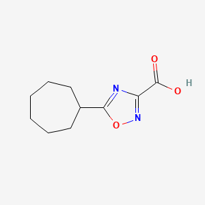 molecular formula C10H14N2O3 B13077780 5-Cycloheptyl-1,2,4-oxadiazole-3-carboxylic acid 