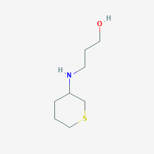 molecular formula C8H17NOS B13077795 3-[(Thian-3-yl)amino]propan-1-ol 