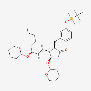 (2R,3R,4R)-2-(3-((tert-Butyldimethylsilyl)oxy)benzyl)-4-((tetrahydro-2H-pyran-2-yl)oxy)-3-((3S,E)-3-((tetrahydro-2H-pyran-2-yl)oxy)oct-1-en-1-yl)cyclopentanone