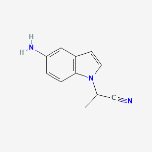 molecular formula C11H11N3 B13077862 2-(5-Amino-1H-indol-1-yl)propanenitrile 