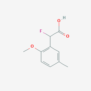 molecular formula C10H11FO3 B13077867 2-Fluoro-2-(2-methoxy-5-methylphenyl)acetic acid 