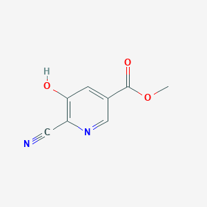 molecular formula C8H6N2O3 B13077904 Methyl 6-cyano-5-hydroxynicotinate 