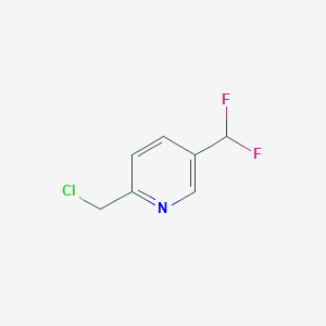 molecular formula C7H6ClF2N B13077927 2-(Chloromethyl)-5-(difluoromethyl)pyridine 