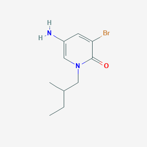 molecular formula C10H15BrN2O B13077939 5-Amino-3-bromo-1-(2-methylbutyl)-1,2-dihydropyridin-2-one 