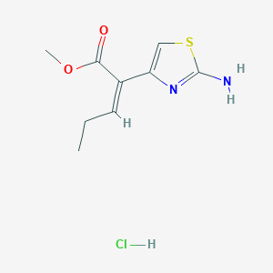 molecular formula C9H13ClN2O2S B13077948 (Z)-Methyl 2-(2-aminothiazol-4-yl)pent-2-enoate hydrochloride 