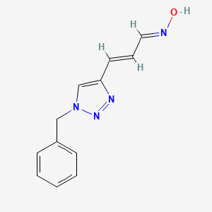 molecular formula C12H12N4O B13077954 N-[(2E)-3-(1-benzyl-1H-1,2,3-triazol-4-yl)prop-2-en-1-ylidene]hydroxylamine 