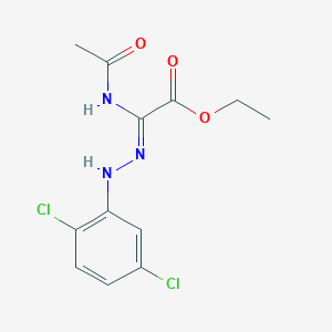 molecular formula C12H13Cl2N3O3 B13077989 Ethyl 2-acetamido-2-(2-(2,5-dichlorophenyl)hydrazono)acetate 