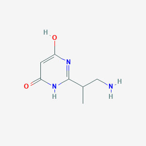 molecular formula C7H11N3O2 B13078039 2-(1-Aminopropan-2-yl)-6-hydroxy-3,4-dihydropyrimidin-4-one 