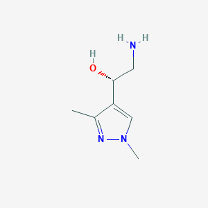 molecular formula C7H13N3O B13078054 (1S)-2-Amino-1-(1,3-dimethyl-1H-pyrazol-4-yl)ethan-1-ol 