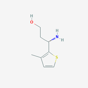 molecular formula C8H13NOS B13078091 (3S)-3-Amino-3-(3-methyl(2-thienyl))propan-1-OL 