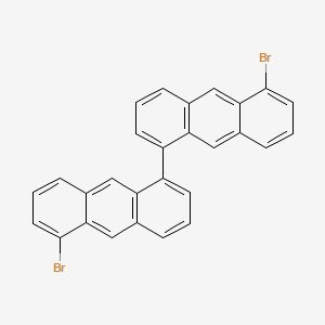 molecular formula C28H16Br2 B13078112 5,5'-Dibromo-1,1'-bianthracene CAS No. 912479-44-8